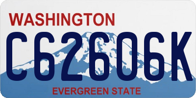 WA license plate C62606K