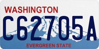 WA license plate C62705A