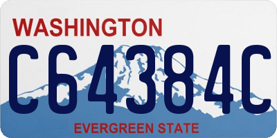 WA license plate C64384C