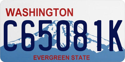 WA license plate C65081K