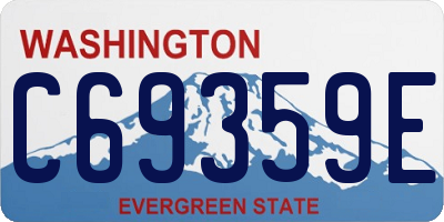 WA license plate C69359E