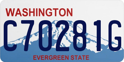 WA license plate C70281G