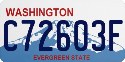 WA license plate C72603F