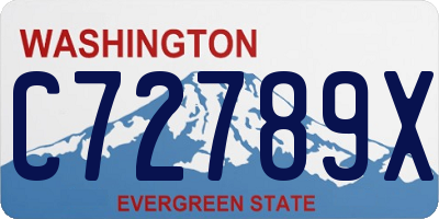 WA license plate C72789X