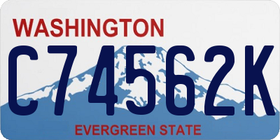 WA license plate C74562K