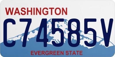 WA license plate C74585V