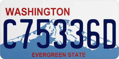 WA license plate C75336D