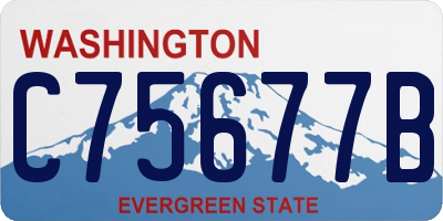 WA license plate C75677B