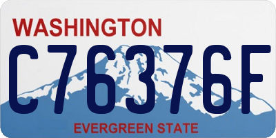 WA license plate C76376F