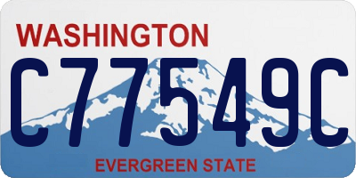 WA license plate C77549C