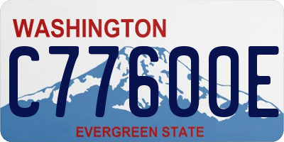 WA license plate C77600E