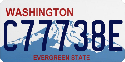 WA license plate C77738E