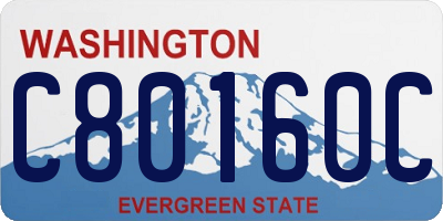 WA license plate C80160C