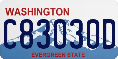 WA license plate C83030D