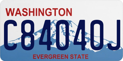 WA license plate C84040J