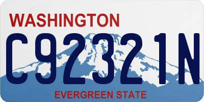 WA license plate C92321N