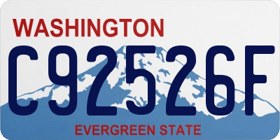 WA license plate C92526F