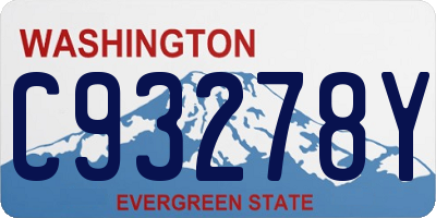 WA license plate C93278Y