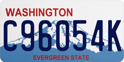 WA license plate C96054K