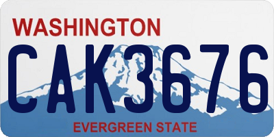 WA license plate CAK3676