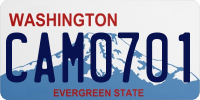 WA license plate CAM0701