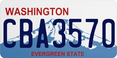 WA license plate CBA3570