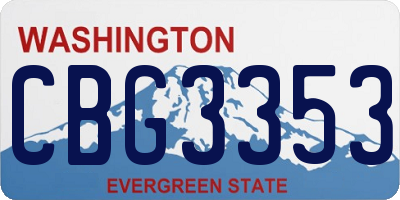 WA license plate CBG3353