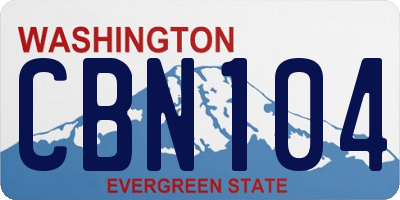 WA license plate CBN104