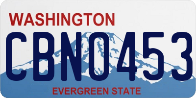 WA license plate CBNO453