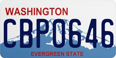 WA license plate CBP0646