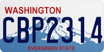 WA license plate CBP2314