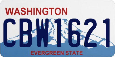 WA license plate CBW1621