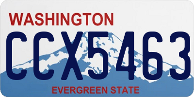 WA license plate CCX5463