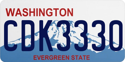 WA license plate CDK3330