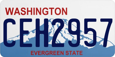 WA license plate CEH2957