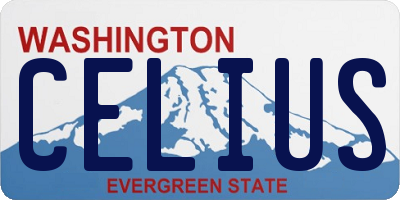 WA license plate CELIUS