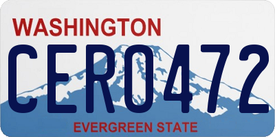 WA license plate CERO472