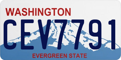 WA license plate CEV7791