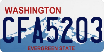 WA license plate CFA5203