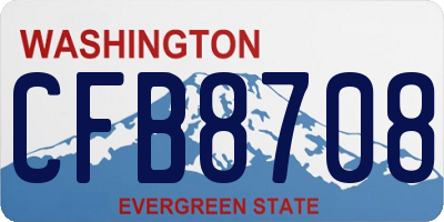 WA license plate CFB8708