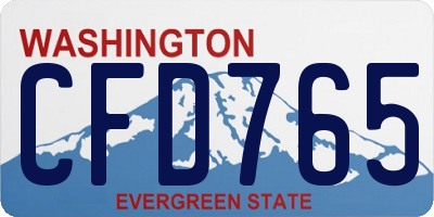 WA license plate CFD765