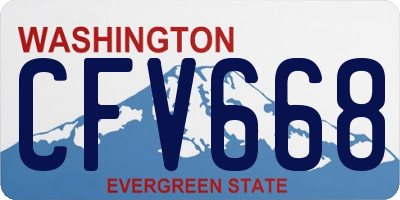 WA license plate CFV668