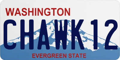 WA license plate CHAWK12