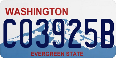 WA license plate CO3925B