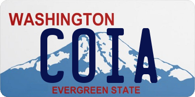 WA license plate COIA