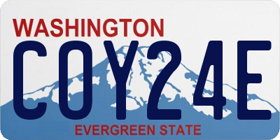 WA license plate COY24E