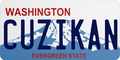 WA license plate CUZIKAN