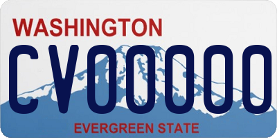 WA license plate CV00000