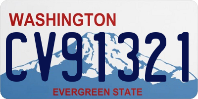 WA license plate CV91321