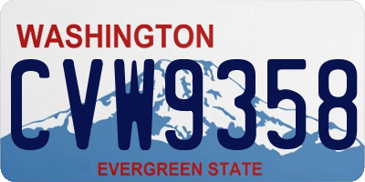 WA license plate CVW9358
